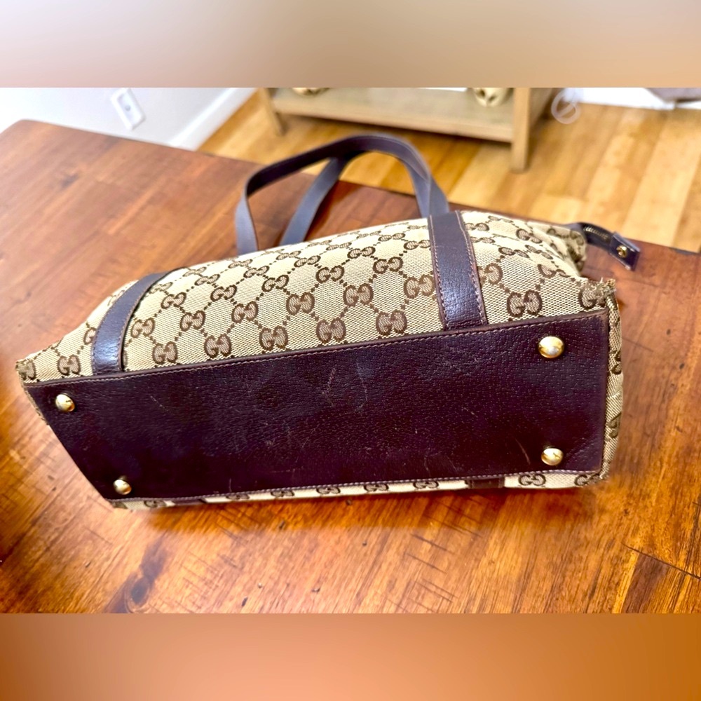Gucci Brown Monogram Canvas Tote - Picture 9 of 14